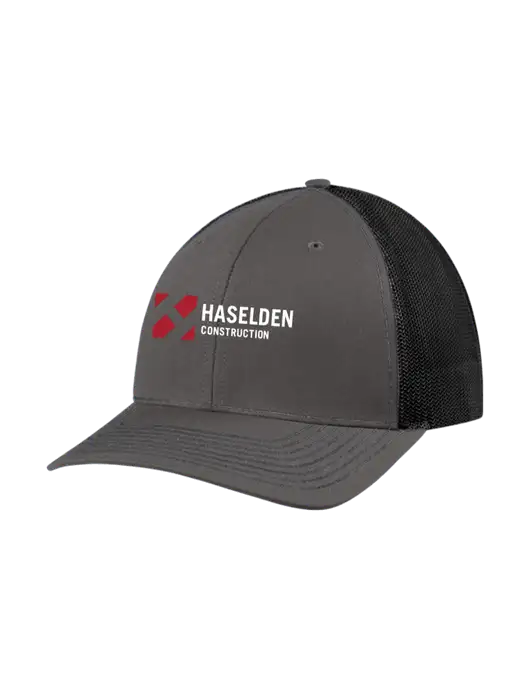 Richardson Adjustable Snapback Original 112 Trucker Cap Dark Grey w/Black Mesh w/Haselden Construction Logo