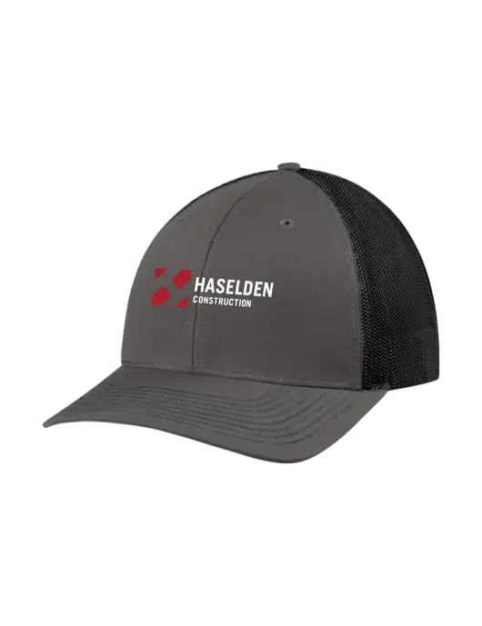 Richardson Adjustable Snapback Original 112 Trucker Cap Dark Grey w/Black Mesh w/Haselden Construction Logo