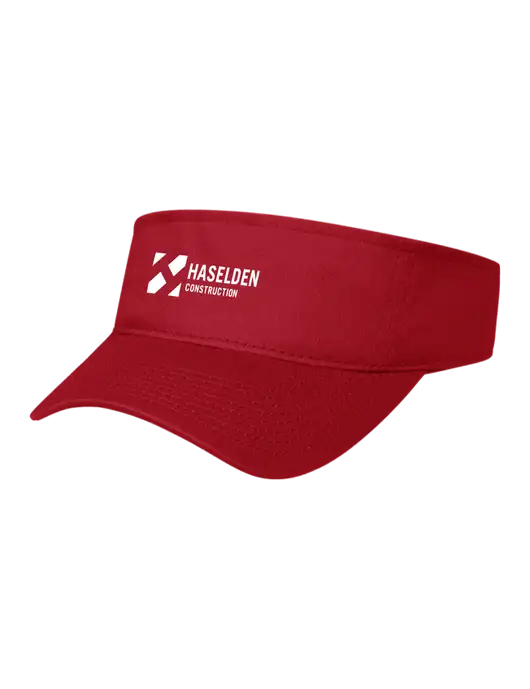Red Cap Visor w/Haselden Construction Logo