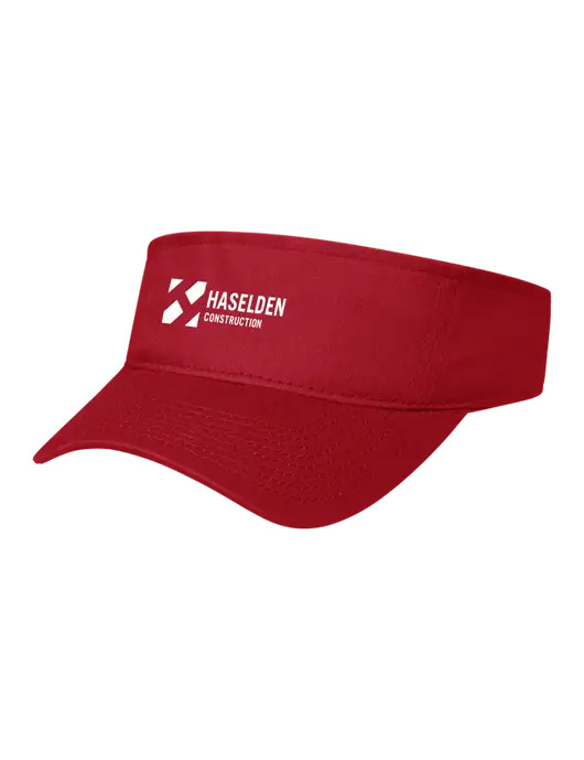 Red Cap Visor w/Haselden Construction Logo