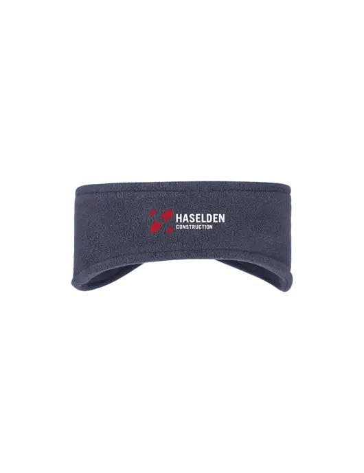 Navy Stretch Fleece Headband w/Haselden Construction Logo