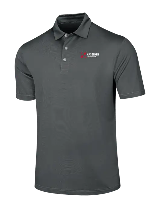 Callaway Black Fine Line Stripe Polo w/Haselden Construction Logo