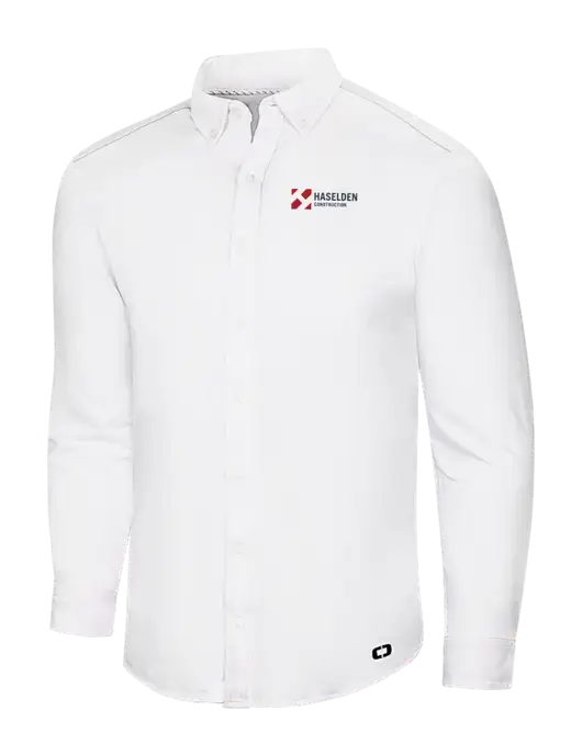 OGIO Bright White Modern Code Stretch Button-Up Shirt w/Haselden Construction Logo