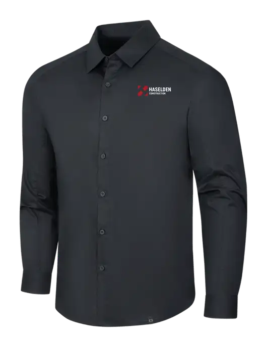 OGIO Black Commuter Woven Shirt w/Haselden Construction Logo
