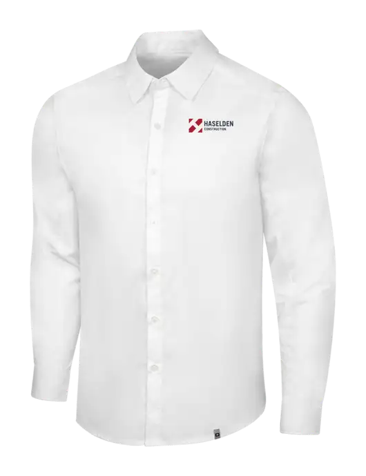 OGIO White Commuter Woven Shirt w/Haselden Construction Logo