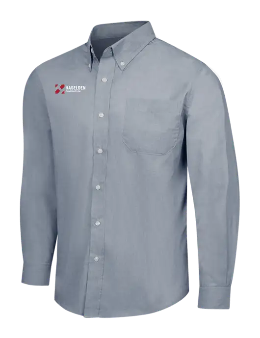 Navy Frost Crosshatch Easy Care Shirt w/Haselden Construction Logo