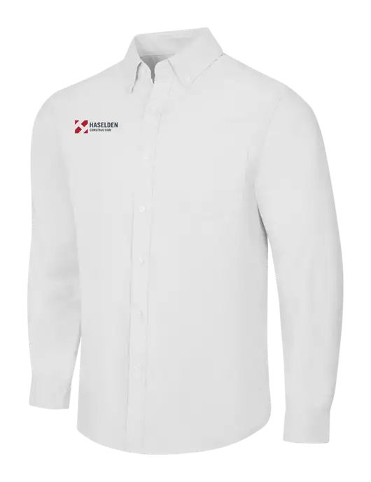 White SuperPro Oxford Shirt w/Haselden Construction Logo