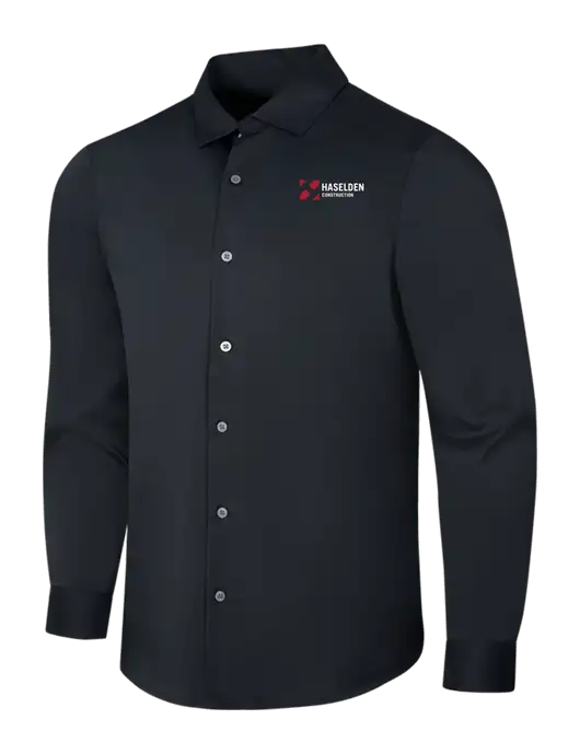 Black City Stretch Shirt w/Haselden Construction Logo