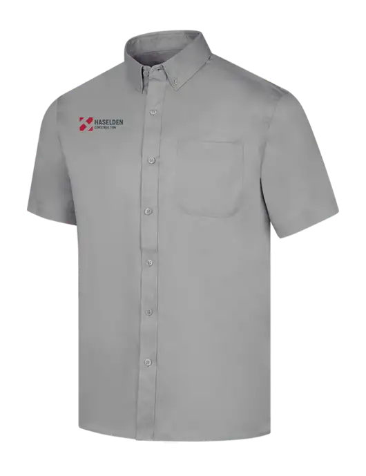 Short Sleeve Light Grey Superpro React Twill Shirt w/Haselden Construction Logo