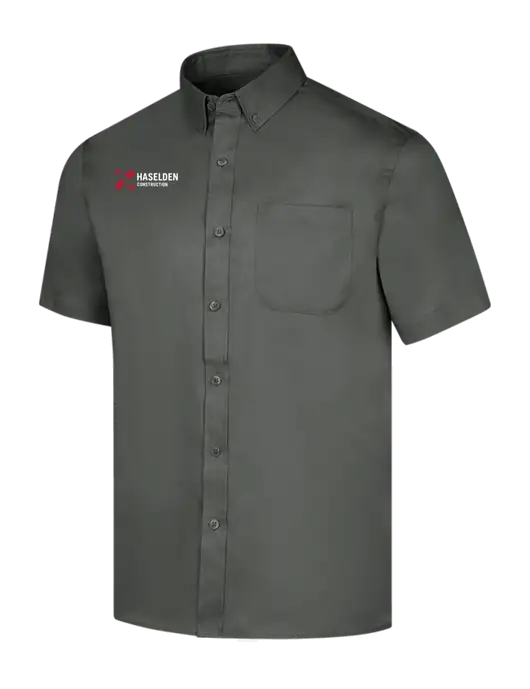Short Sleeve Dark Grey Superpro React Twill Shirt w/Haselden Construction Logo
