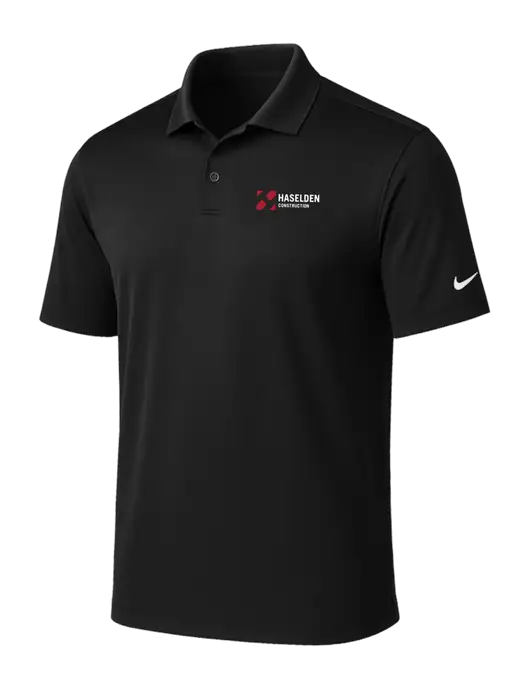 NIKE Black Victory Solid Polo w/Haselden Construction Logo