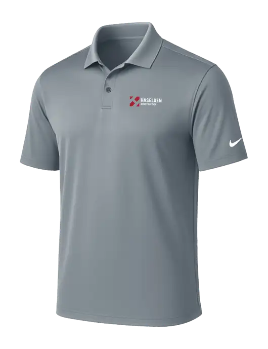 NIKE Medium Grey Victory Solid Polo w/Haselden Construction Logo