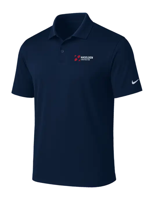 NIKE Navy Victory Solid Polo w/Haselden Construction Logo