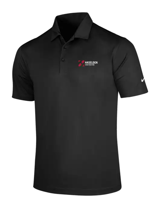 NIKE Black Dri-Fit Vertical Mesh Polo w/Haselden Construction Logo