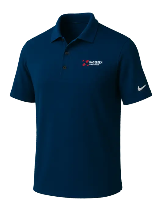 NIKE Navy Dri-Fit Micro Pique Polo w/Haselden Construction Logo