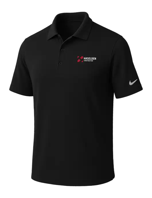 NIKE Black Dri-Fit Micro Pique Polo w/Haselden Construction Logo