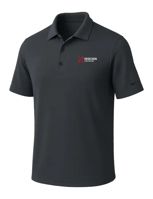 NIKE Dark Grey Dri-Fit Micro Pique Polo w/Haselden Construction Logo