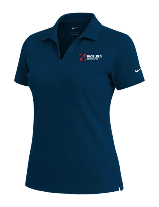 NIKE Navy Womens Dri-Fit Micro Pique Polo w/Haselden Construction Logo