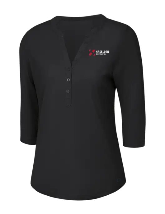 OGIO Blacktop Jewel Henley w/Haselden Construction Logo