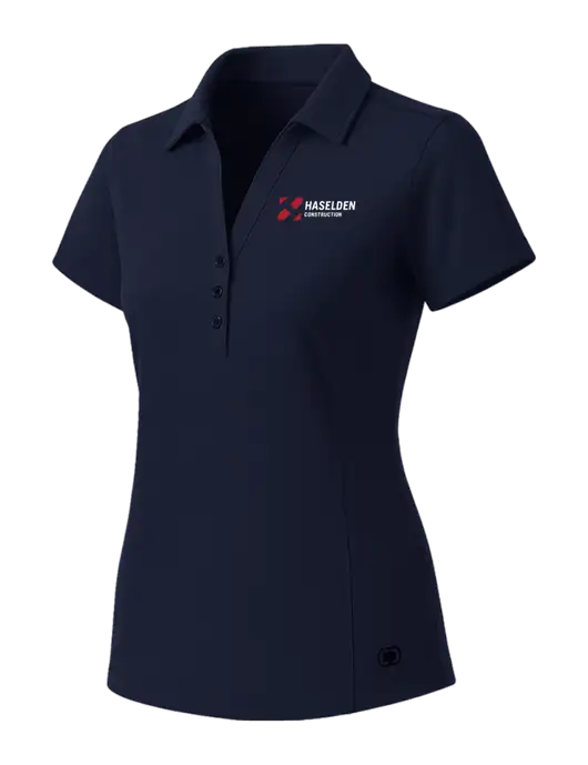OGIO Womens Navy ONYX Polo w/Haselden Construction Logo