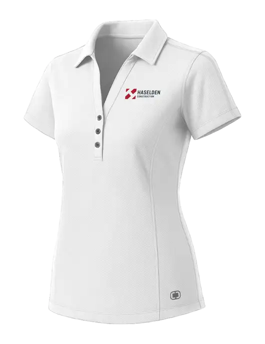 OGIO Womens White ONYX Polo w/Haselden Construction Logo