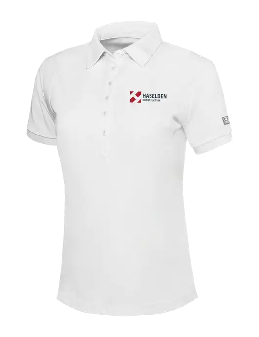 OGIO Womens Bright White Jewel Polo w/Haselden Construction Logo