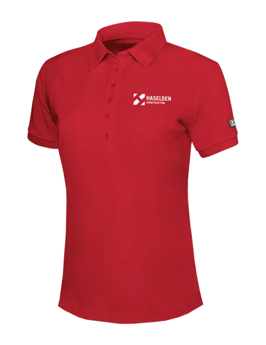 OGIO Womens Red Jewel Polo w/Haselden Construction Logo
