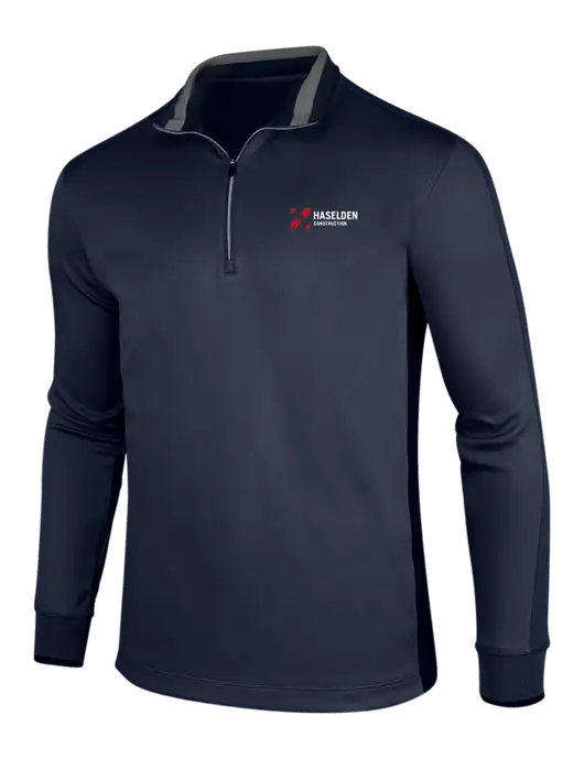 NIKE Midnight Navy Heather/Midnight Navy Dry-Fit 1/2 Zip Cover-Up w/Haselden Construction Logo