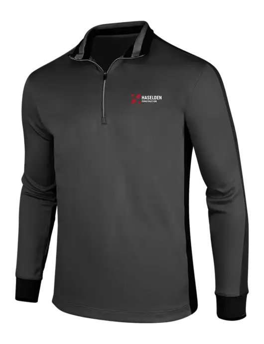 NIKE Anthracite Heather/Black Dry-Fit 1/2 Zip Cover-Up w/Haselden Construction Logo