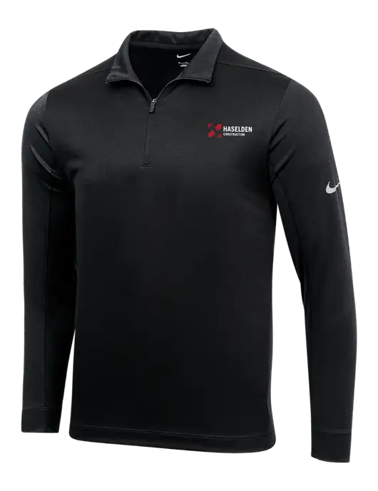 NIKE Black Dry 1/2 Zip Cover-Up w/Haselden Construction Logo