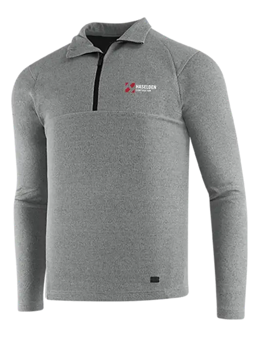OGIO Petrol Grey Heather Transition 1/4 Zip Pullover w/Haselden Construction Logo
