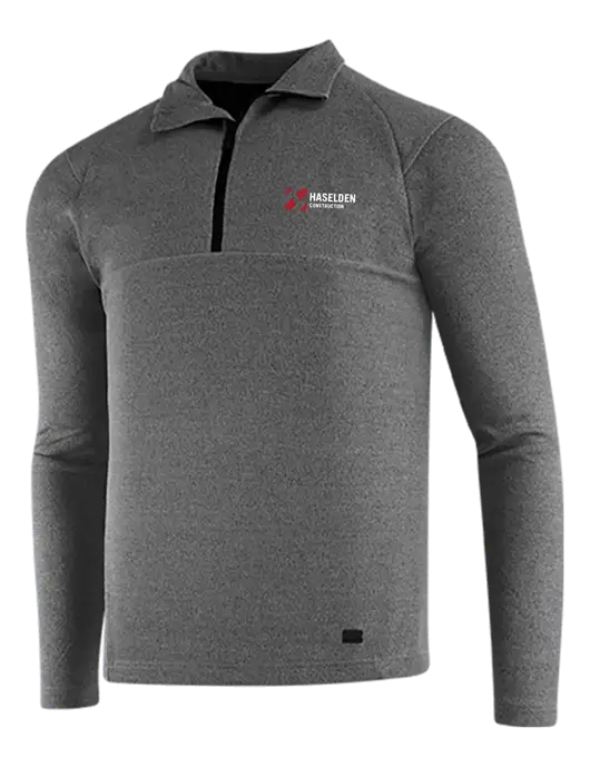 OGIO Dark Grey Heather Transition 1/4 Zip Pullover w/Haselden Construction Logo