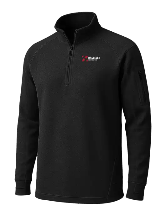 Black Tech Fleece 1/4 Zip Pullover w/Haselden Construction Logo