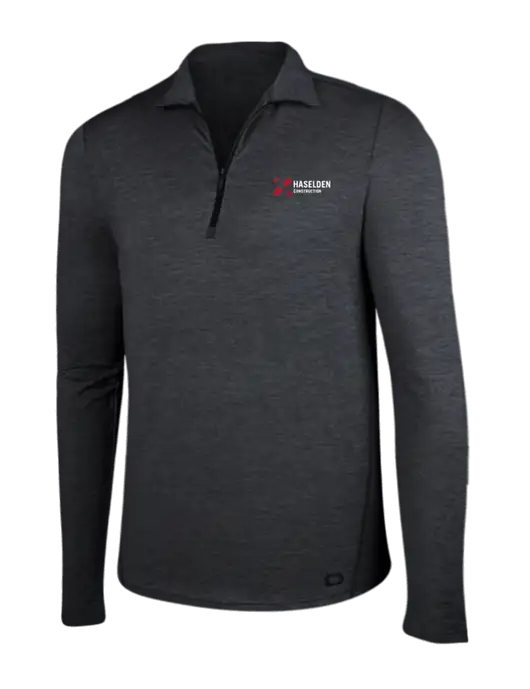 OGIO Blacktop Heather Endurance Force 1/4 Zip w/Haselden Construction Logo