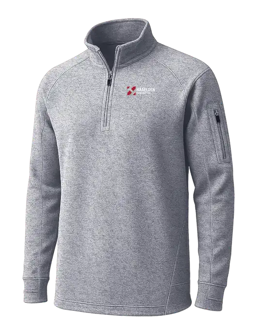 Grey Heather Tech Fleece 1/4 Zip Pullover w/Haselden Construction Logo