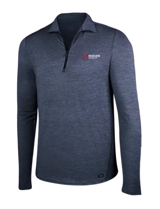 OGIO Blue Indigo Heather Endurance Force 1/4 Zip w/Haselden Construction Logo
