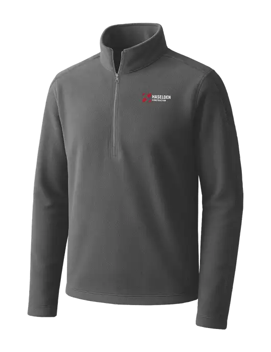 Medium Grey Microfleece 1/2 Zip Pullover w/Haselden Construction Logo