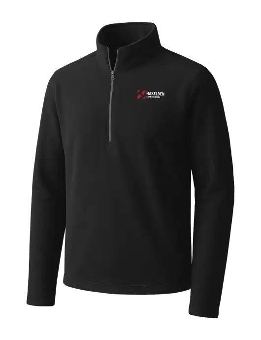 Black Microfleece 1/2 Zip Pullover w/Haselden Construction Logo