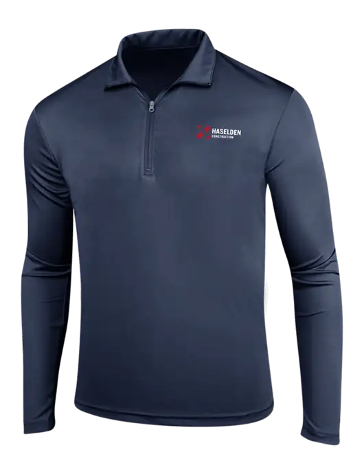 Navy PosiCharge Competitor 1/4 Zip Pullover w/Haselden Construction Logo