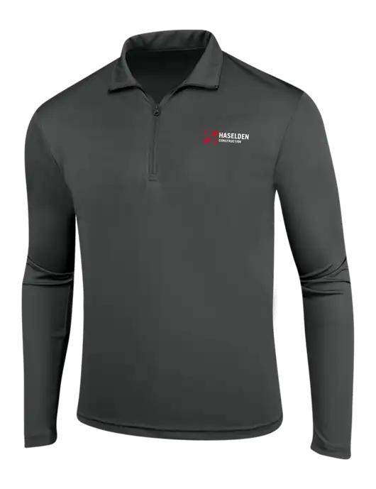 Dark Grey PosiCharge Competitor 1/4 Zip Pullover w/Haselden Construction Logo