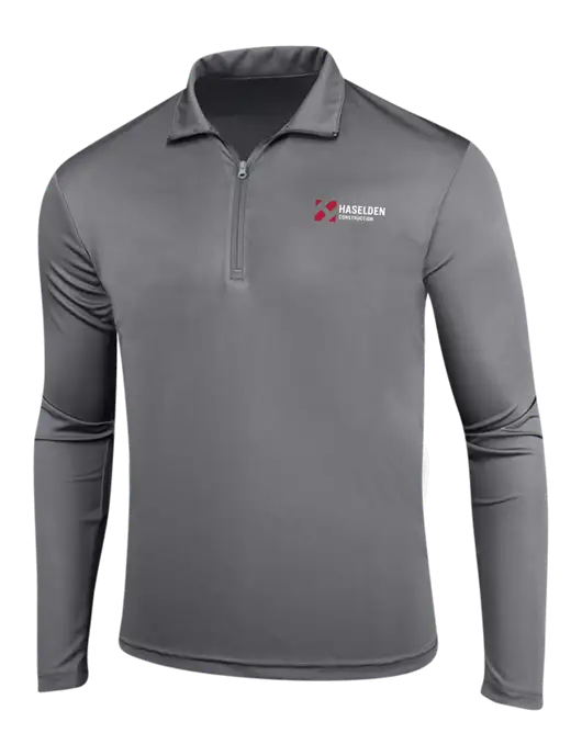 Medium Grey PosiCharge Competitor 1/4 Zip Pullover w/Haselden Construction Logo