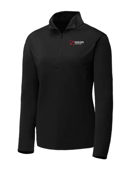 Black Womens Posicharge Competitor ¼ Zip Pullover w/Haselden Construction Logo