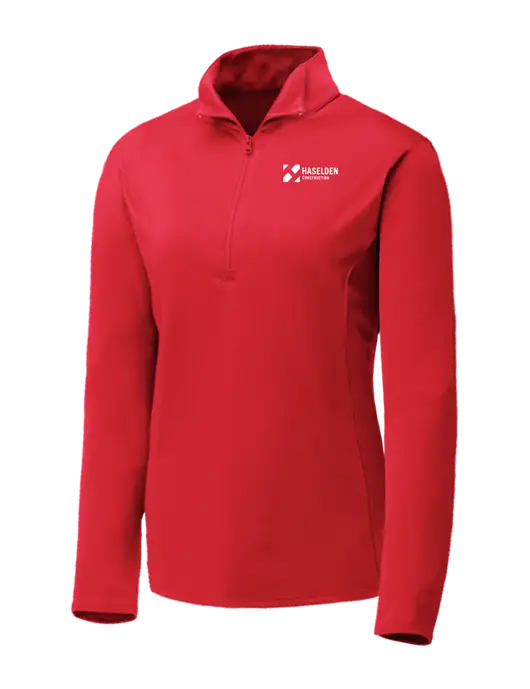 Red Womens Posicharge Competitor ¼ Zip Pullover w/Haselden Construction Logo