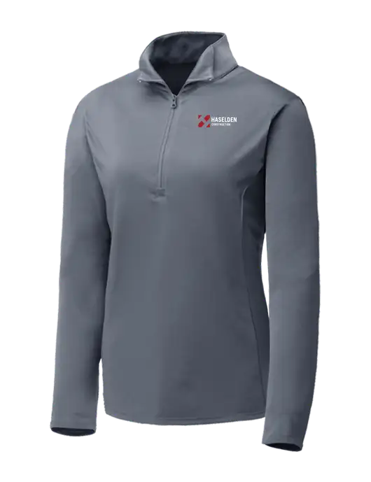 Medium Grey Womens Posicharge Competitor ¼ Zip Pullover w/Haselden Construction Logo