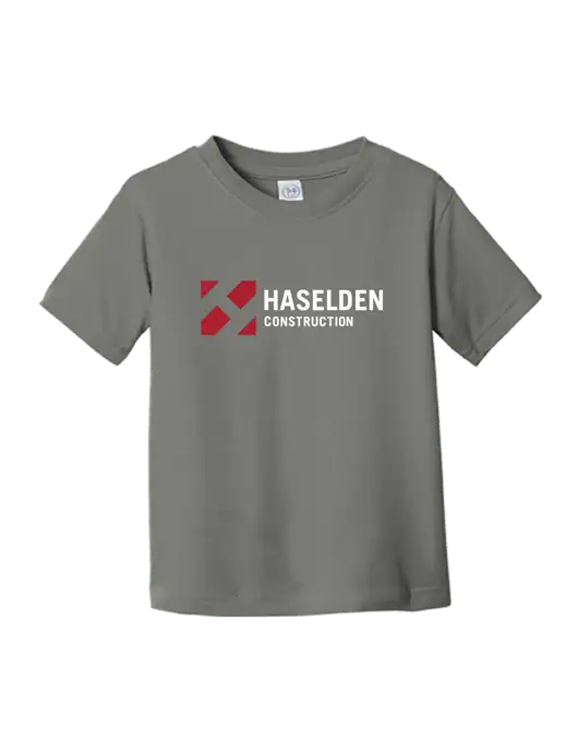 Rabbit Skins Charcoal Toddler Fine Jersey Tee w/Haselden Construction Logo