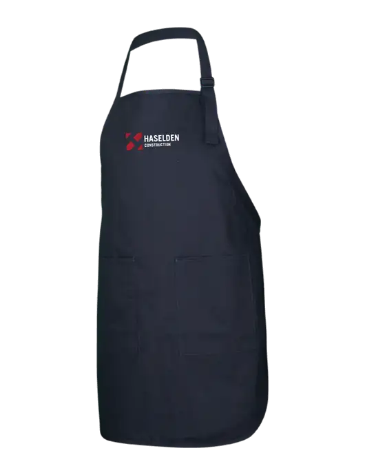 Full-Length Black Apron With Pockets w/Haselden Construction Logo