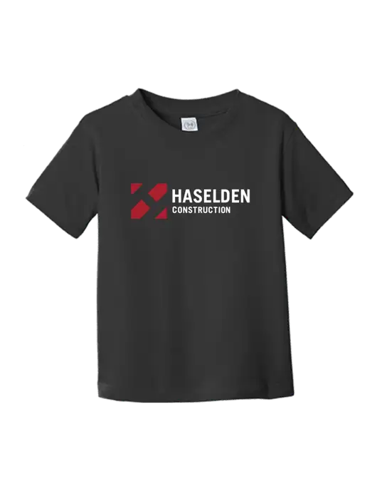 Rabbit Skins Black Toddler Fine Jersey Tee w/Haselden Construction Logo