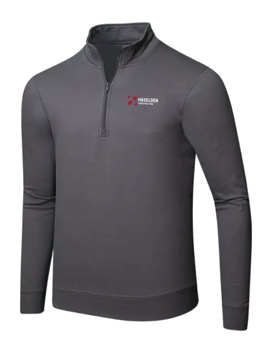 Charcoal 8.5 oz Ring Spun 1/4 Zip Pullover Sweatshirt w/Haselden Construction Logo