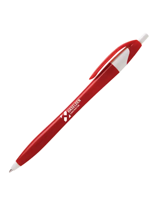 Novella Red/White Executive Pen - Blue Ink w/Haselden Construction Logo