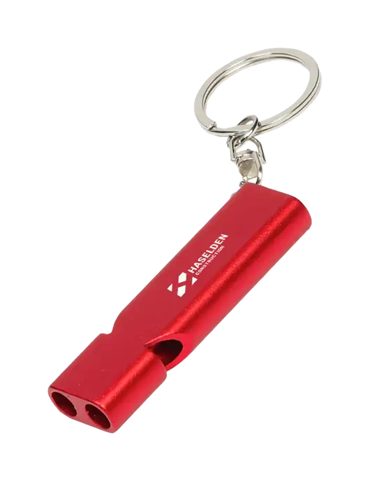 Quick Alert Red Safety Whistle w/Haselden Construction Logo